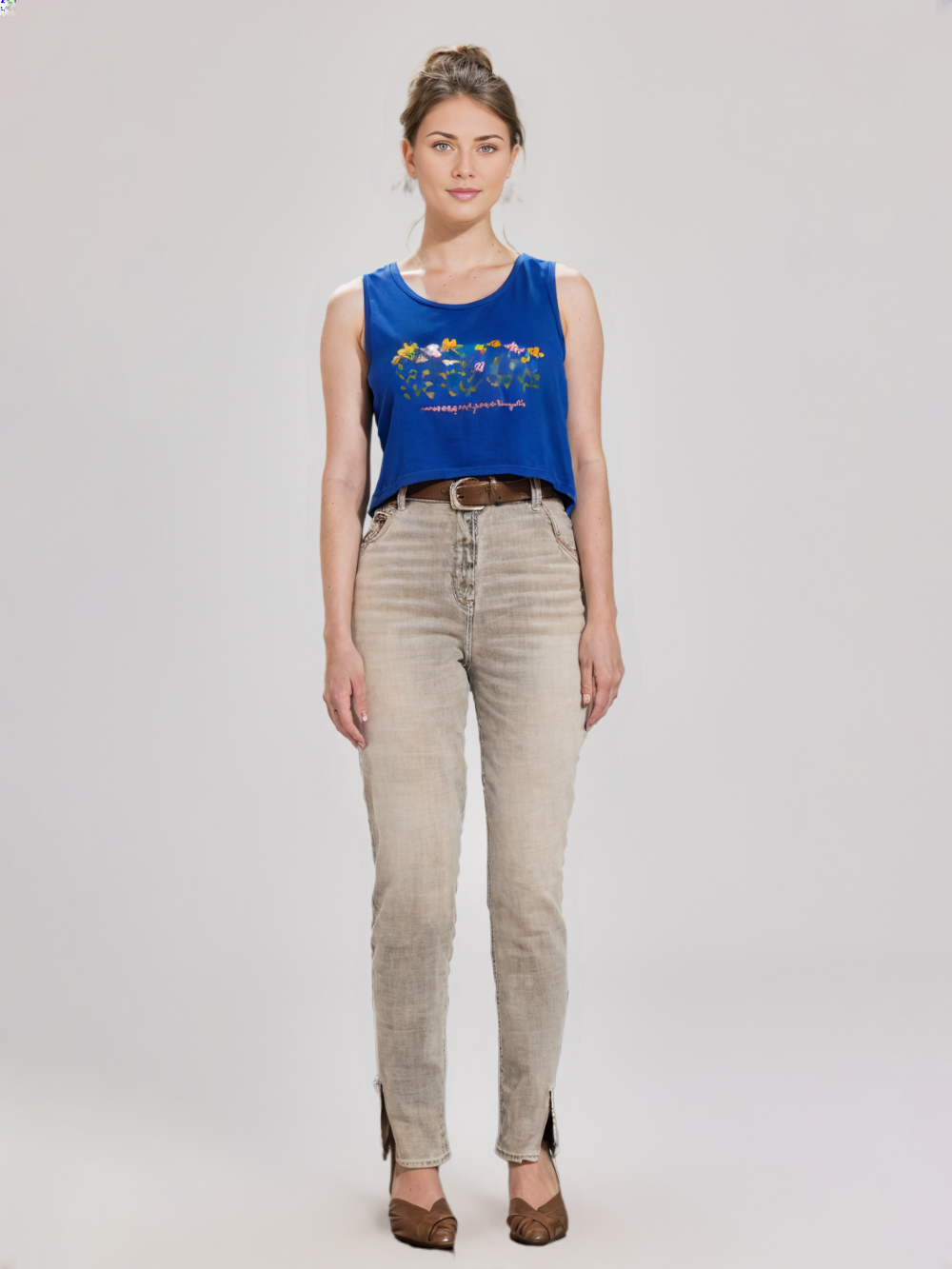 Female Crop Tank - 180 GSM, 100% Cotton, Super Combed, Pre Shrunk, Bio Washed, Regular Fit