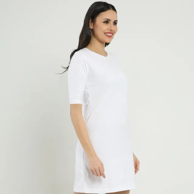 Women’s T-Shirt Dress with Pockets – Available in Black, White, Red, Grey Melange, Navy Blue, Golden Yellow, Sizes S-XL