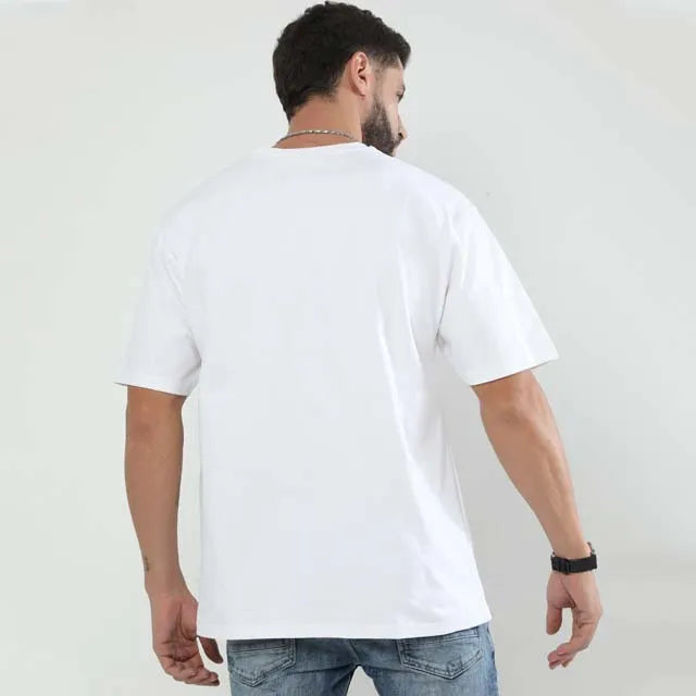 Unisex Oversized Classic T-Shirt, S-XXL, Black, White, Navy Blue, Royal Blue, Maroon, Baby Blue, Grey Melange, 240 GSM, 100% Cotton, Lycra Ribbed Neck