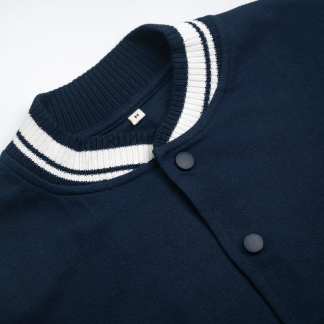 Unisex Varsity Jacket - UJ31 Navy Blue, 100% Cotton, 300 GSM