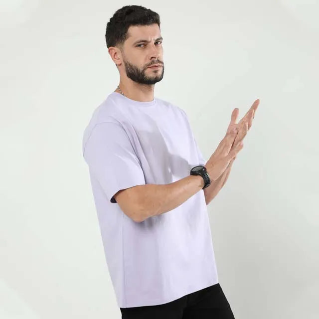 Unisex Oversized Classic T-Shirt, S-XXL, Black, White, Navy Blue, Royal Blue, Maroon, Baby Blue, Grey Melange, 240 GSM, 100% Cotton, Lycra Ribbed Neck