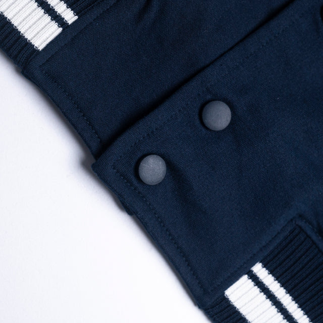Unisex Varsity Jacket - UJ31 Navy Blue, 100% Cotton, 300 GSM